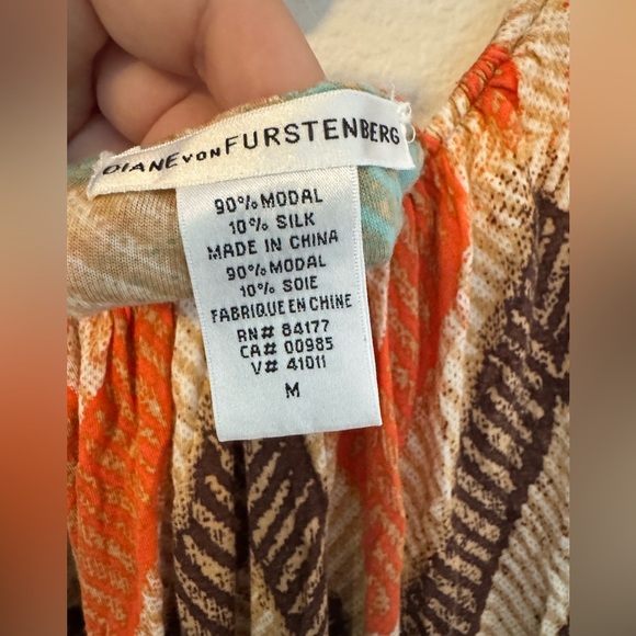 Diane Von Furstenberg Ora Printed Bubble Mini Dress Modal Silk Colorful Medium - Picture 3 of 4